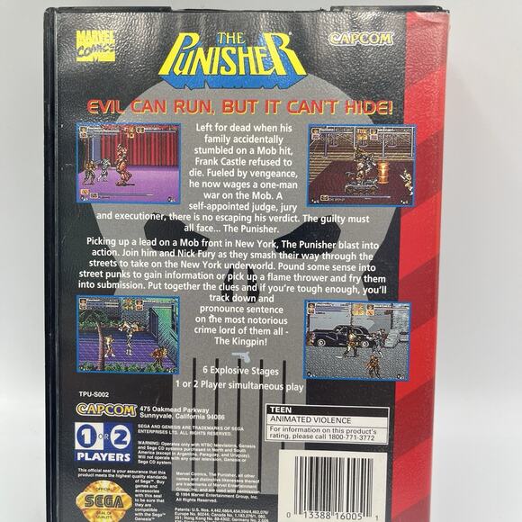 The Punisher (Sega Genesis, 1994) With Original Box - Picture 5 of 14